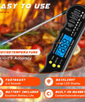 Fast Digital Meat Thermometer With Magnetic Backlight Waterproof Design For Cooking, Grilling, BBQ shown in action