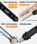 80W Soldering Gun Kit With LED Display Pro Grade Adjustable Temp From 356 To 968 F 180 To 520 C 15 Second Heat Up Energy Saving