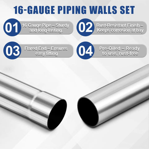 All In One 2.5 Inch Exhaust Pipe Kit with 8 Mandrel Bend Tubes 16GA Mild Steel features and benefits overview