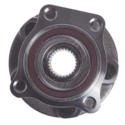 Front view of Front Wheel Hub And Bearing Assembly For Subaru Forester 2009 To 2014, XV Crosstrek 2013 To 2014, And Outback Legacy 2005 To 2014.