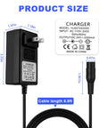 24V Electric Dirt Bike Charger For MX Series Dirt Rocket MX350 MX400 PR200 E100 E200 E300 E500 And More 2000mA with dimensions shown