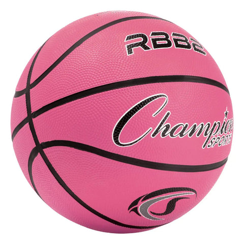 Size 5 Pink Rubber Junior Basketball For Indoor Outdoor Play Heavy Duty Pro Style Ball With True Bounce And Flight Durable Rubber Composite