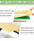 Installing Stripe Picnic Table Cover Set With Bench Covers 72 X 30 Inch Fitted Waterproof Vinyl Tablecloth For 6 Ft Tables Elastic Edges