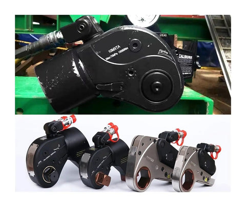 Heavy Duty Hydraulic Torque Wrench With Adjustable Square Drive And Rock Solid Alloy Steel Construction Built Tough For Demanding Industrial Jobs Delivering Serious Cranking Power Anytime, showcasing different angles.