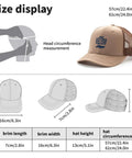 Size chart and dimensions of Boat Day Trucker Hat For Men And Women, Cool Breathable Athletic Cap, Unisex Outdoor Sun Hat.