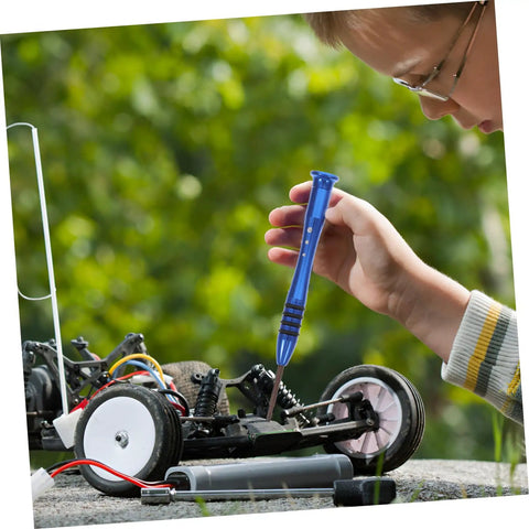 Child using Rc Car Screws And Fasteners Kit Pro Grade Repair Tool Set With Wrench Nuts Bolts And Case For Multiple Models Gear Up For Quick Fix.