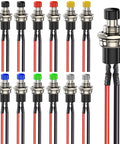 12 Pack 7mm Prewired Momentary Push Buttons SPST NO NC 2-Pin for Model Railways Hobby in multiple colors