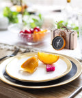 50 Piece Compass Themed Candy Boxes Gift Set in Gold and Rose Gold for sweet treats on a decorated wedding table.