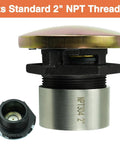 Rugged Ventilated Tank Cap With Iron Base Kit For Diesel Fuel Transfer, 2 Inch NPT Threaded Neck, gold finish close-up