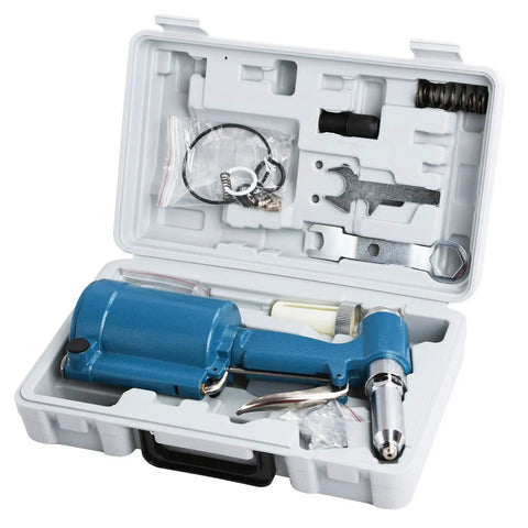 Heavy Duty Pneumatic Air Pop Rivet Gun With Hard Case delivers pro grade high speed power with included accessories in sturdy case.