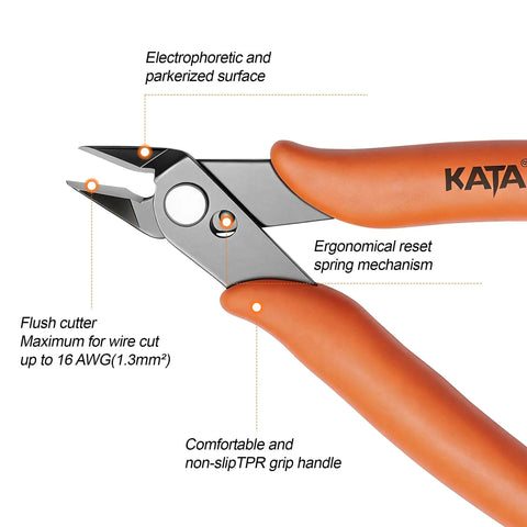 Pro Grade Micro Wire Cutter Pliers Flush Cutters For Jewelry Making And Hobby Models with ergonomic handle and angled jaw