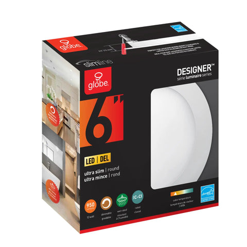 Ultra Slim LED Recessed Lighting Kit 4 Pack With 12W Integrated LEDs, 3000K Soft White on retail packaging box