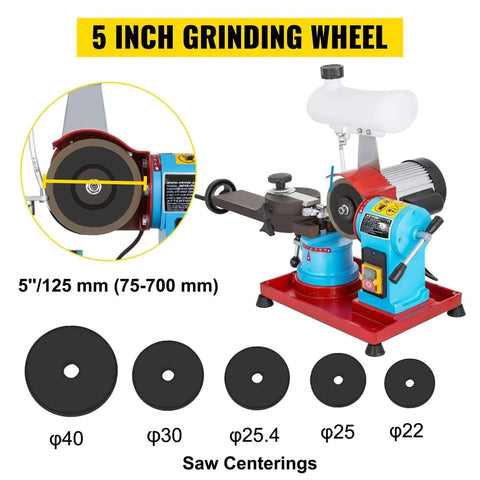 Heavy Duty Rotary Blade Sharpener With Water Injection Cooling For TCT Saw Blades And Carbide Tips Sharpening Machine featuring a 5 inch grinding wheel.