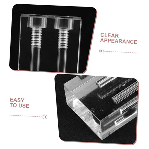 Pro Grade Automobile Oil Quality Comparator High Precision Engine Oil Tester Demo Stand clear acrylic with threaded tubes, close-up