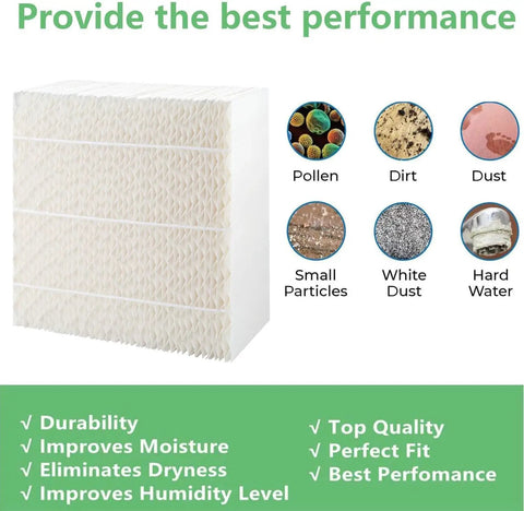 1043 Humidifier Wick Filter Replacement For Essick Air AirCare EP9 And EP9R Series shown with benefits and particle types removed