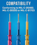 KR 260 3 Piece Extraction Tool Kit with multicolored probes for front release contacts removal in electric connectors