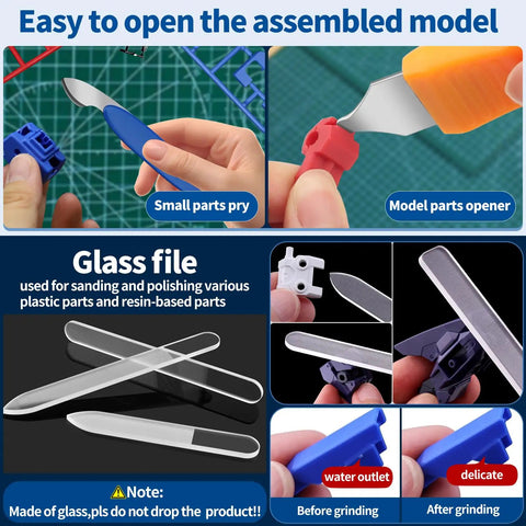 Pro Grade 75Pcs Modeler Basic Tools Craft Set For Gundam Model Cars And Planes DIY Repair Kit with glass file usage