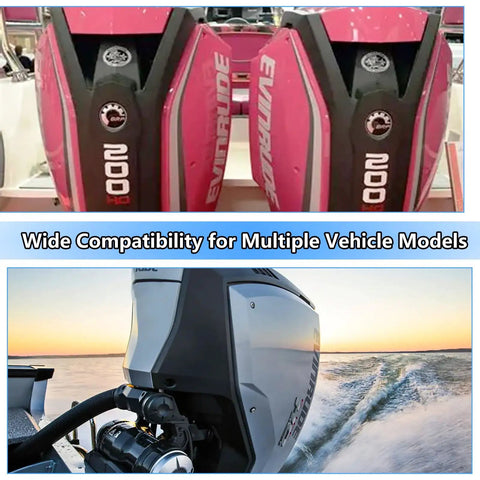 15 Foot Throttle Shift Remote Control Cable for Outboard Engines Including Evinrude OMC BRP Ficht 1979 2025 Replace OE 0173115 173115 Delivers Smooth Gear Shifts And Easy Install For Boat Buffs with two pink Evinrude motors and ocean background