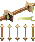 Beefy Heavy Duty M8x100mm Bed Frame And Furniture Hardware Kit with 12 golden draw bolts, half moon washers, and wrench