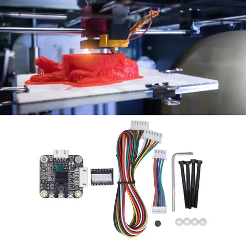 Closed Loop Stepper Driver For Nema17 Motors With Beast Mode Torque And Precise Control 150 To 180 mm Per Second Speed Ideal For CNC Machines 3D Printers And Robotics Easy Install And Efficient Performance components and 3D printer in action
