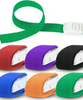 One Hand Hemostasis Tourniquet Kit With Elastic Quick Release Buckle, six colorful adjustable trauma tourniquets on display