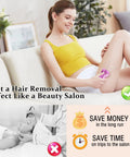 Woman using Womens Facial Hair Remover Epilator and Trimmer for lip cheek arm and ear hairs at home pain free pink tool