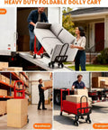 Heavy Duty Stair Climbing Hand Truck With 1000 Pounds Capacity 4 In 1 Convertible Dolly Cart in use for moving boxes and furniture