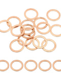 Copper Crush Washers Go To Set Heavy Duty 15 Pieces 24Mm OD 18Mm ID 1.5Mm Thick Sealing Gaskets For Screws Bolts Sump Plugs Oil Drain Leak Proof Flat Seals For Automotive And Machinery Use, copper washers laid out