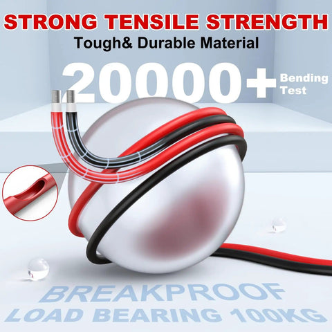 Two Pack Fifty Foot 10 AWG Solar Panel Extension Cables With Waterproof Male And Female Connectors for RVs and Photovoltaic Systems in bending test