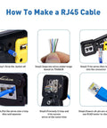 Instructions for using Pass Through RJ45 Crimp Tool Kit All In One Ethernet Crimper For Cat 6 Cat 5e Cat 5