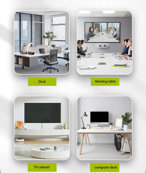 Offices and workstations using 2 Inch Desk Grommets 50mm Black Cable Management Kit Pass Through Hole Covers