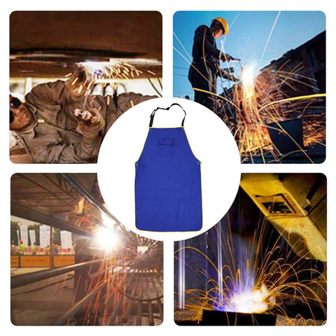 Flame Retardant Welding Apron For Real Welders Boss Level Durable Washable Safety Apron With Adjustable Buckle and Front Pockets