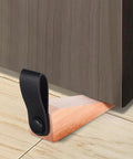 Set Of 4 Wooden Door Stoppers With Non Slip Anti Skid Pads Heavy Duty Door Stop Base Protect Floors Wedge Door Holders in use