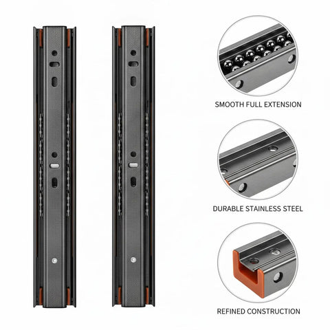 10 Inch Full Extension Drawer Slides for Vanities Nightstands and Small Cabinets 1 Pair Built From Cold Rolled Steel detail