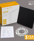 Edge LED Wall Light Indoor Outdoor Black Modern Sconce, Waterproof IP65, Warm White 3000K, 660 Lumen, Hardwired 12W packaging and contents