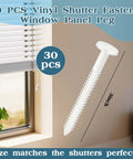 Top Shelf 30 Pack 3 Inch White Vinyl Shutter Fasteners Hella Durable PVC Anchor Pins for Exterior Decorative House Shutters