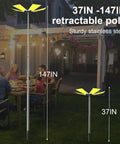 Beastly Bright 25000 Lumen LED Telescoping Camping Light With 5 COB Panels at 147-inch height in backyard setting