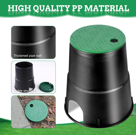 Six Inch Circular Sprinkler Valve Box Anti Slip Durable PP Material For Outdoor Garden Yard Pack Of 12
