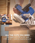 20V Ionic Drive 7.25 Inch Circular Saw Bare Tool cutting wood with safety features and LED cutline light