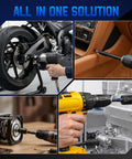 80 Piece Magnetic Impact Nut Driver Set with Socket Adapters in use with drills and impact drivers on various surfaces