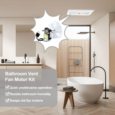 Universal Bathroom Exhaust Fan Motor Kit 120V 50CFM Quiet Upgrade For NuTone And Broan DIY with Blower Wheel in modern bathroom