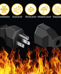 20 Pack Male Extension Cord Ends 125V 15A NEMA 5 15P Straight Plug Replacement 2 Pole 3 Wire Connector Set with fireproof symbols