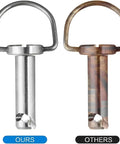 Top Shelf Saddlebag Mount Pins For Harley Touring Quick Release Bail Studs, chrome vs worn pins comparison, two fasteners displayed.