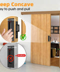Pocket Door Hardware Set With Flush Recessed Pull Handles, Heavy Duty Sliding Edge Pull With Pop Out Ring, Fits Solid Wood Doors