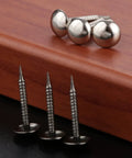 Kick Your Home Decor Up A Notch With These Legit Tough Vintage Silver Upholstery Nails 100 Piece Zinc Alloy Furniture Tacks on wood.