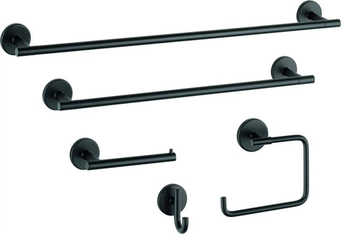 Single Post Toilet Paper Holder In Matte Black Wall Mount Rust Resistant Finish Minimalist One Arm Design Bathroom Accessory