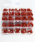Silicone O Ring Set With CS Size Assortment 1 To 1.5 To 2.0 To 2.4 To 3.1mm Sealing Washers Oil Resistant And High Heat Tolerant Versatile Gasket Kit For Plumbing Automotive Machinery Marine And DIY Projects, red O-rings in organizer case