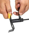 Hands using Universal MC4 Disconnect Tool 4in1 Solar PV Connector Wrench on black solar cable for secure installations