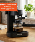 Electric Espresso Cappuccino Maker With Milk Frother, 4 Cup Capacity, Black Coffee Machine For Home Barista Experience on kitchen counter