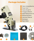 BEAMNOVA Electric Rotary Cutter With Powerful 250W Motor And Sharp Octagonal Alloy Steel Blades, accessories package includes power cord and tools.